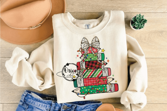 Pencil Tree Christmas Tree Teacher PNG - Image 3