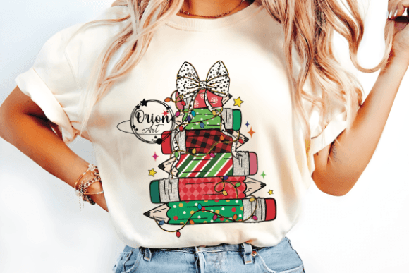 Pencil Tree Christmas Tree Teacher PNG - Image 4