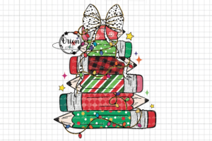 Pencil Tree Christmas Tree Teacher PNG