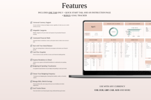 Alternative view of Personal Finance Tracker Excel