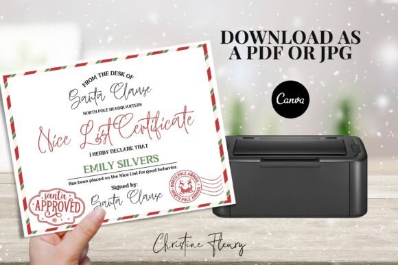 Personalized Nice List Certificate Canva - Image 6