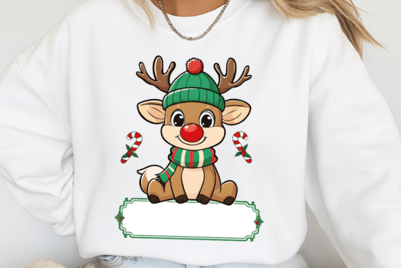 Personalized Reindeer Christmas Kids Png - Image 2