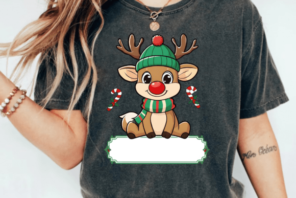 Personalized Reindeer Christmas Kids Png - Image 4