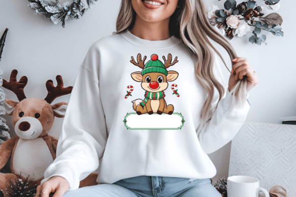 Personalized Reindeer Christmas Kids Png - Image 9
