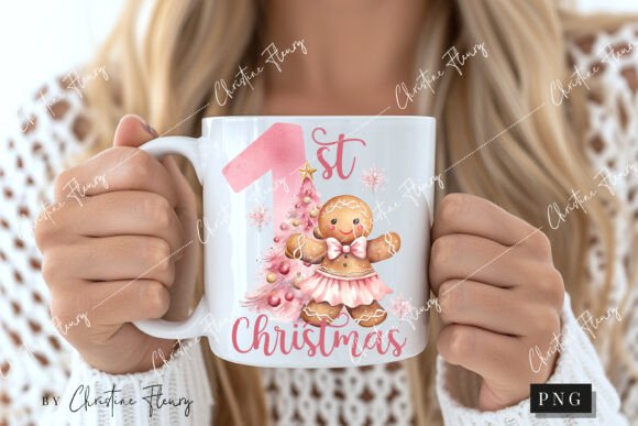 Pink 1st Christmas Gingerbread PNG - Image 2