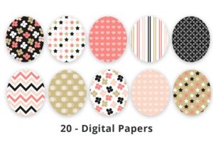 Alternative view of Pink, Black and Tan Geometric Patterns