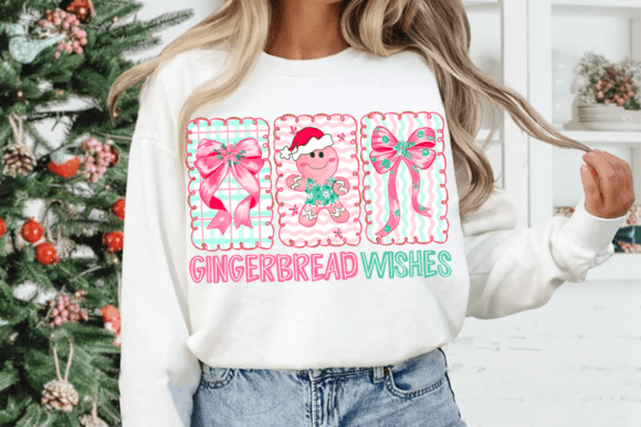 Pink Blue Preppy Floral Gingerbread Png - Image 5