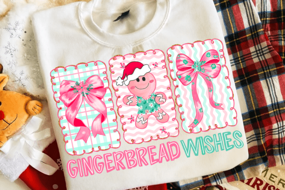 Pink Blue Preppy Floral Gingerbread Png
