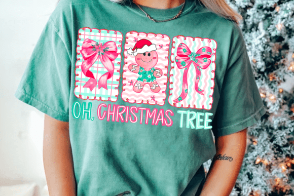 Pink Blue Preppy Floral Gingerbread Png - Image 2