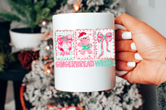 Pink Blue Preppy Floral Gingerbread Png - Image 3