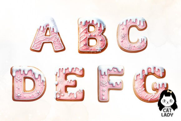 Pink Christmas Gingerbread Alphabet - Image 2