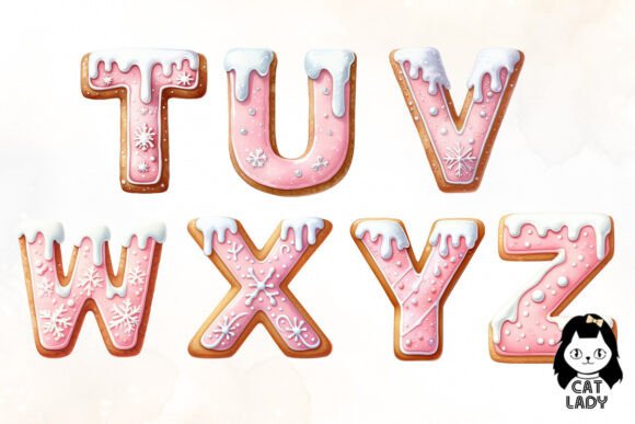 Pink Christmas Gingerbread Alphabet - Image 5