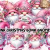 Pink Christmas Gnomes Clipart PNG