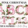 Pink Christmas Letter Alphabet PNG