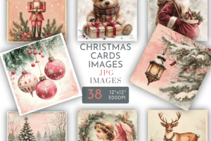 Pink Christmas Nostalgic Square Papers