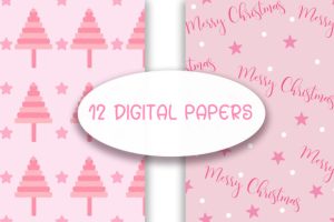 Alternative view of Pink Christmas Seamless Pattern