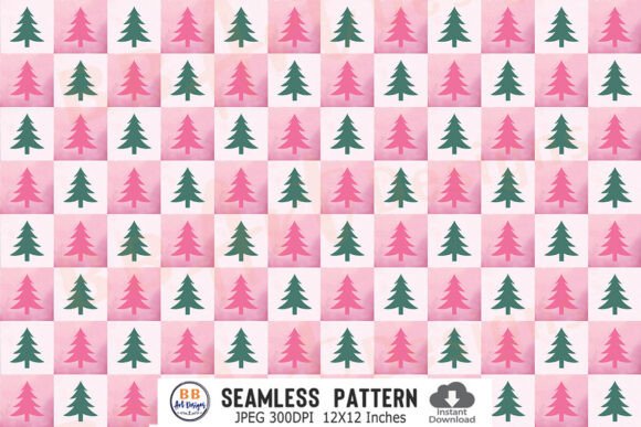 Pink Christmas Seamless Pattern Paper