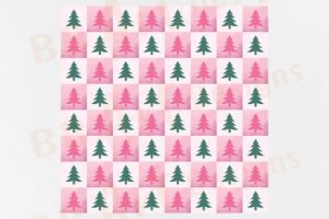 Alternative view of Pink Christmas Seamless Pattern Paper