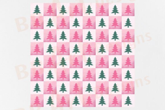 Pink Christmas Seamless Pattern Paper - Image 2