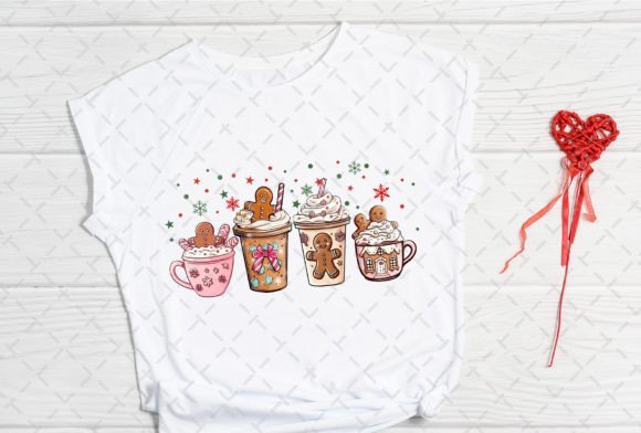 Alternative view of Pink Gingerbread Coffee Christmas PNG