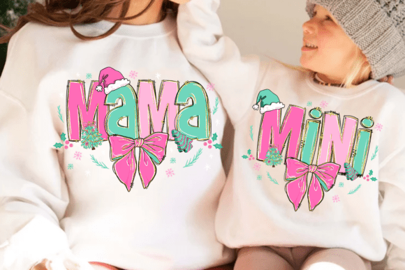 Pink Christmas Mama Mini Doodles Bundle