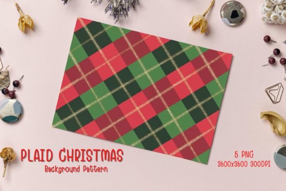 Alternative view of Plaid Christmas Background Pattern