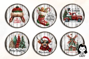 Alternative view of Plaid Christmas Ornaments Sublimation