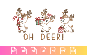 Playful Reindeer Trio