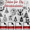 Plotterdatei Adventskalender Zahlen 1-24