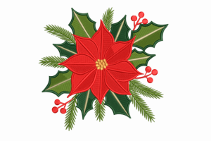 Poinsettia and Holly Bouquet