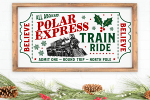 Polar Express Ticket SVG, Christmas PNG