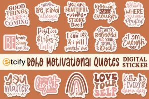 Positive Stickers Png Bundle