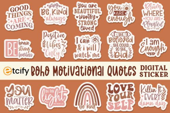 Positive Stickers Png Bundle