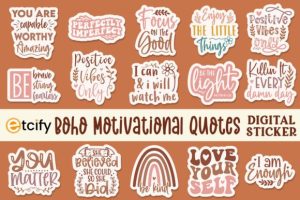 Alternative view of Positive Stickers Png Bundle