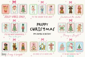 Preppy Christmas Holiday Bundle Png