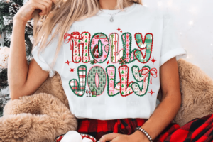 Preppy Holly Jolly Christmas PNG