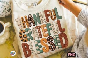 Alternative view of Preppy Thanksgiving Thankful Yarn Png