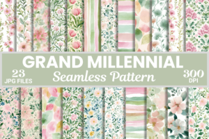 Preppy Grandmillennial Digital Paper