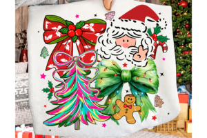 Preppy Santa Doodles Png, Christmas Tree