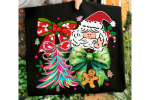 Alternative view of Preppy Santa Doodles Png, Christmas Tree