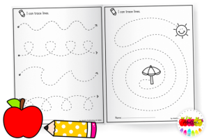 Alternative view of Preschool Line, Shape Tracing Worksheets
