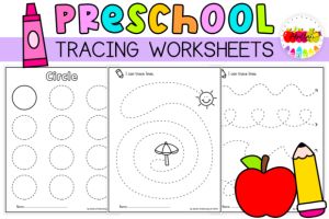 Preschool Line, Shape Tracing Worksheets