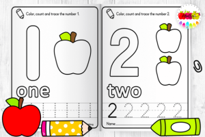 Alternative view of Preschool Numbers 0-10 Coloring Book