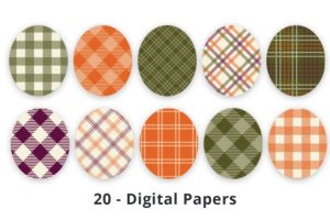 Alternative view of Printable Autumn Plaid Digital Patterns