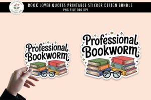 Alternative view of Printable Book Lover PNG Sticker Bundle