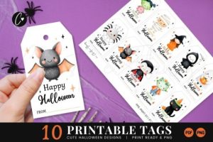 Printable Cute Happy Halloween Gift Tags