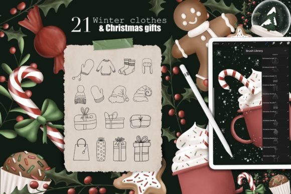 Procreate Christmas Stamp Brushes - Image 2