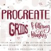 Procreate Lettering, Grid, & Texture Set
