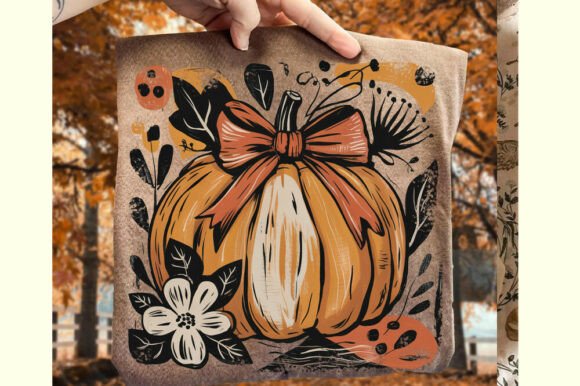 Pumpkin Boho Floral Thanksgiving Png