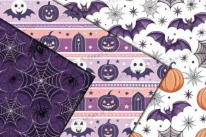 Alternative view of Purple Pink Halloween Digital Paper